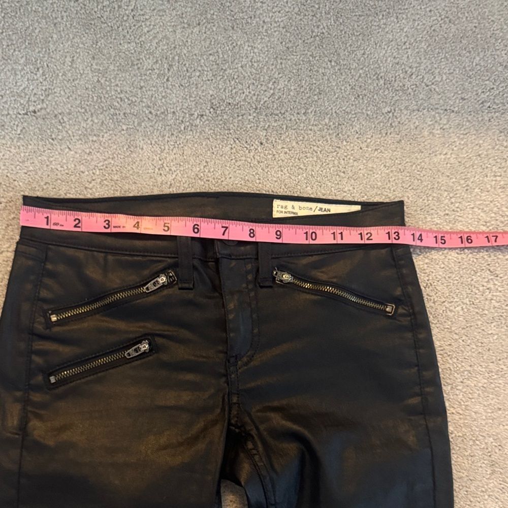 Rag & Bone The Zip Coated Black Skinny Jeans Size 24 - Picture 9 of 13